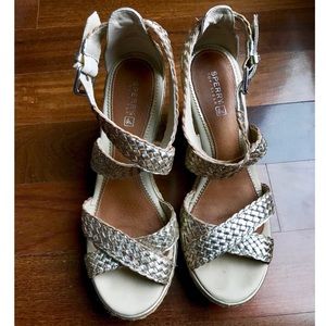 Sperry Top Sider Gold Braided Wedge